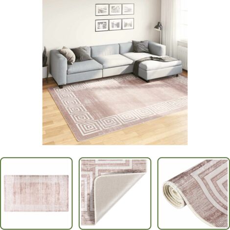 vidaXL Alfombra de terciopelo -  Alfombra lavable beige 190x300 cm