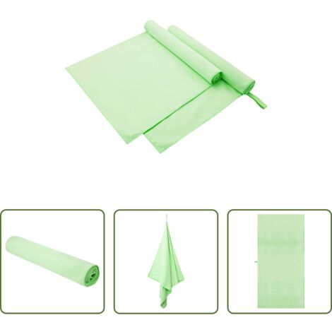 vidaXL Toallas para gimnasio - Toallas Deportivas 2 pcs Verde 180 x 90 cm