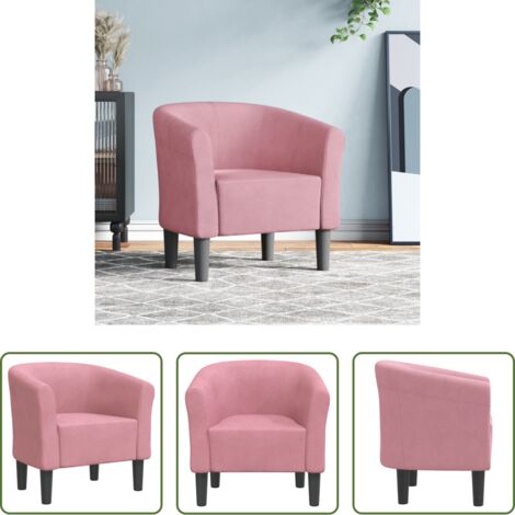 vidaXL Sillón moderno -  Sillón de terciopelo rosa