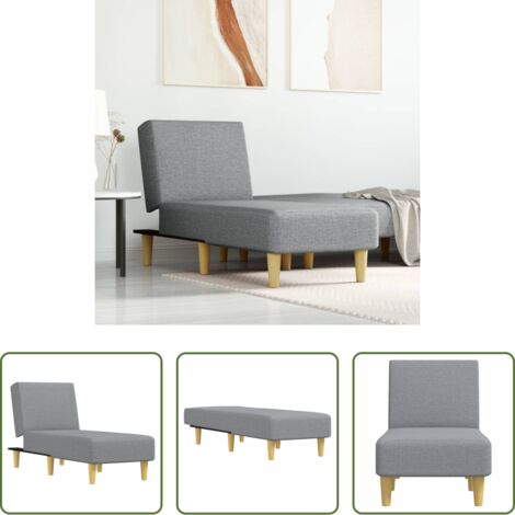 vidaXL Sofá de madera - Sofá diván de tela gris claro