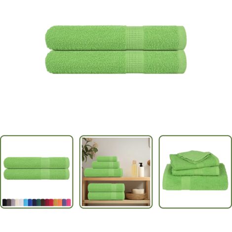 vidaXL Toalla higiénica -  Toallas de sauna FROGN 2 uds verde manzana 80x200 cm 360 g/m²