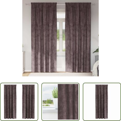 vidaXL Cortinas marrón -  Cortinas de Terciopelo 2 pcs Marrón 260 x 140 cm Terciopelo