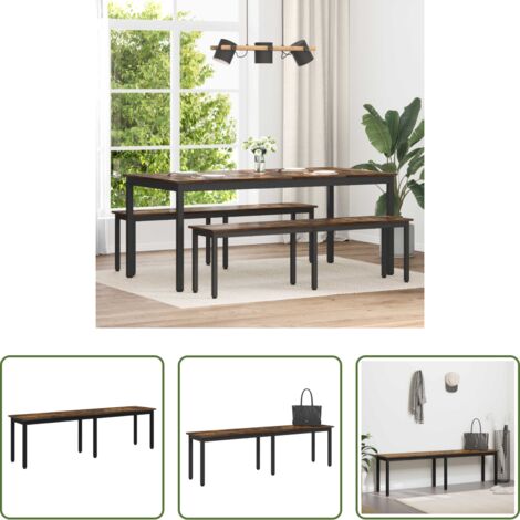 Banco moderno -  Banco Roble Humo 160 x 35 x 45 cm Madera de ingeniería