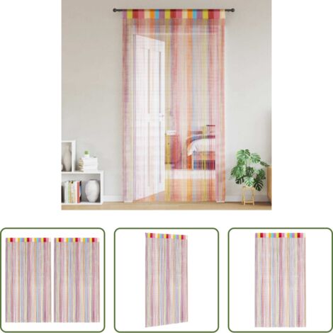 Cortinas de puerta -  Cortinas de tiras 2 uds multicolor 100x250 cm