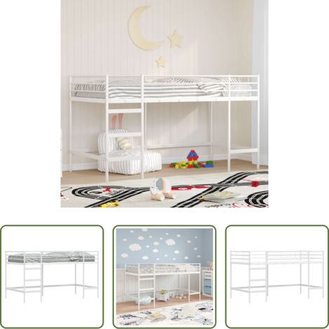 vidaXL Cama de acero - Estructura de litera para niños 79,5 x 200 cm Acero