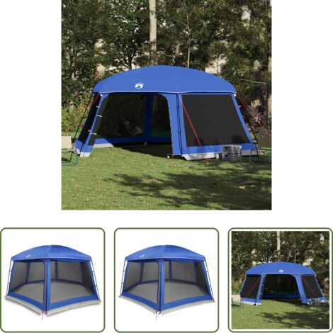 vidaXL Carpa desmontable - Carpa para piscina con desmontables y paredes azul 618x532 cm