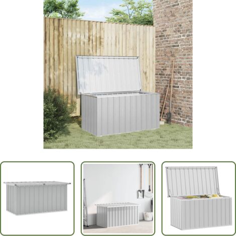 vidaXL Caja de herramientas -  Caja de almacenaje para jardín gris 129x67x65 cm