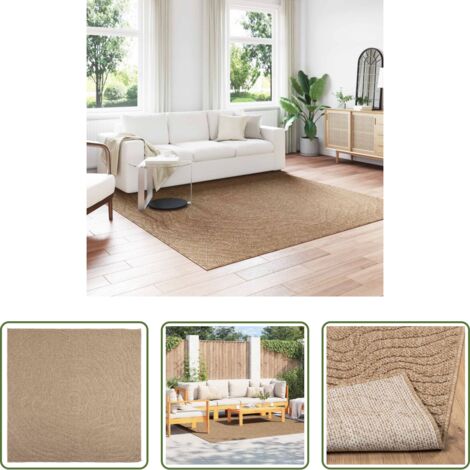 vidaXL Alfombra moiré -  Alfombras de área Moiré AGIRA Natural 240 x 240 cm Poliéster