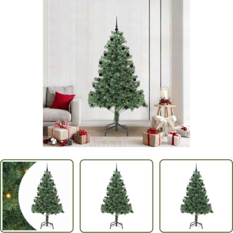 vidaXL Árbol de Navidad con 300 LED -  Árbol de Navidad con 300 LED con soporte Verde 210 cm PVC