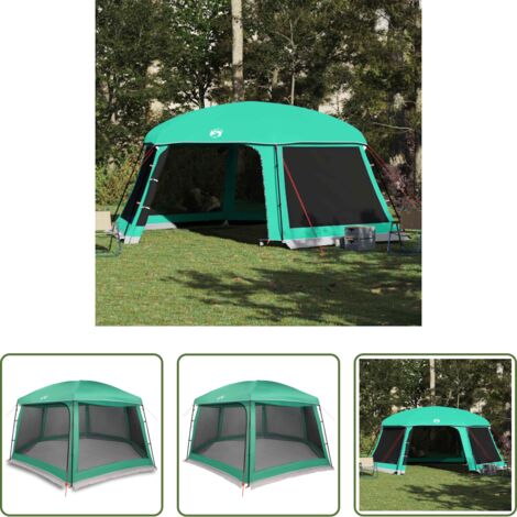 vidaXL Carpa desmontable - Carpa para piscina con desmontables y paredes verde 618x532 cm
