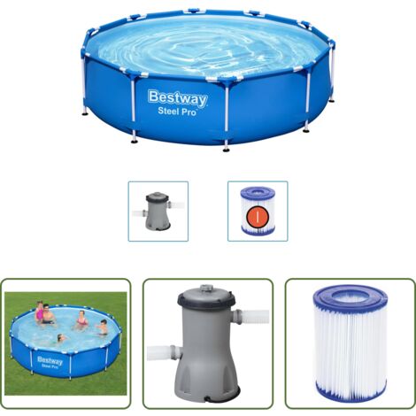 vidaXL Piscina desmontable - Bestway Piscina Steel Pro 305x76 cm