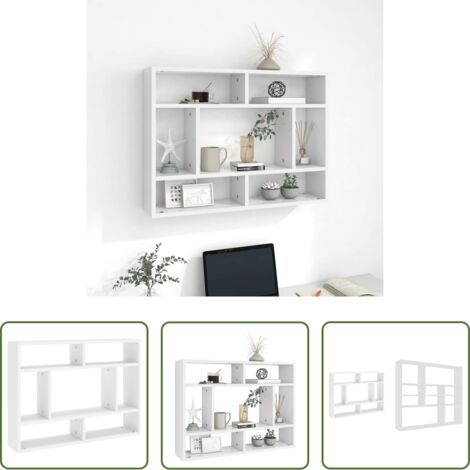 vidaXL Almacenamiento en pared -  Estantería de pared madera contrachapada blanco 75x16x55 cm