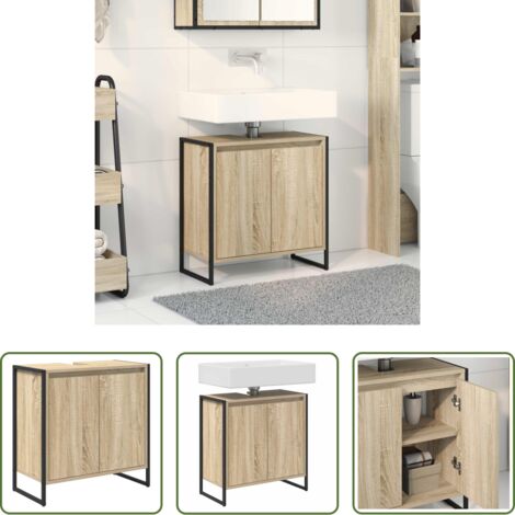vidaXL Armario de baño industrial -  Gabinete de Baño Sonoma 60 x 30 x 60 cm Madera contrachapada