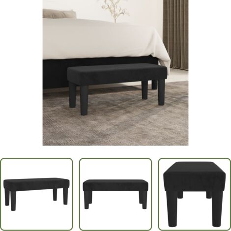 vidaXL Banco multifuncional -  Banco de terciopelo negro 70x30x30 cm