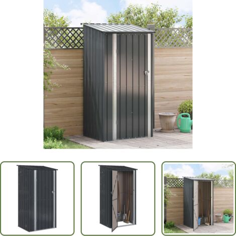 vidaXL Almacenamiento exterior - Cobertizos de jardín Antracita 103 x 86 x 200 cm Metal