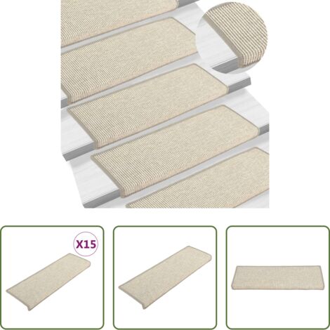 Protección de escaleras -  Alfombrillas para escaleras 15 unidades 65x21x4 cm Borde rectangular plateado