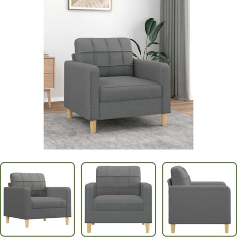 vidaXL Silla de lectura -  Sillón de tela gris oscuro 60 cm