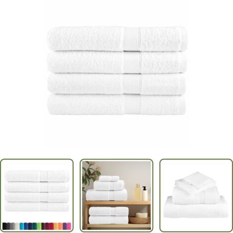 Toalla de algodón -  Toallas de sauna SOLUND 4 uds blanco 80x200 cm 600 gsm