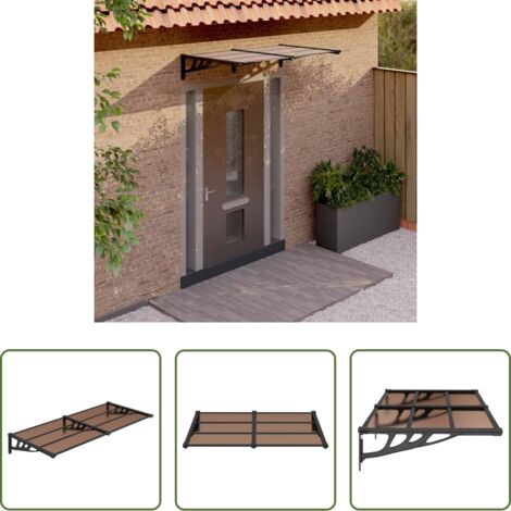Protección de puerta -  Marquesina de puerta policarbonato negro 152,5x90 cm
