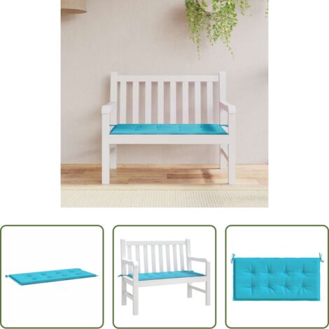 vidaXL Almohadilla de poliuretano -  Almohadilla para Silla Liso Tuquesa 100 x 50 x 3 cm Tela Oxford