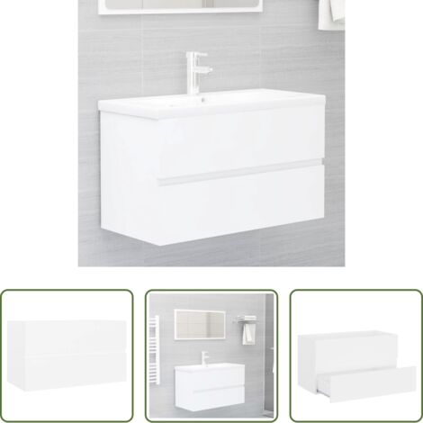 vidaXL Almacenamiento de baño -  Mueble de lavabo madera de ingeniería blanco 80x38,5x45 cm