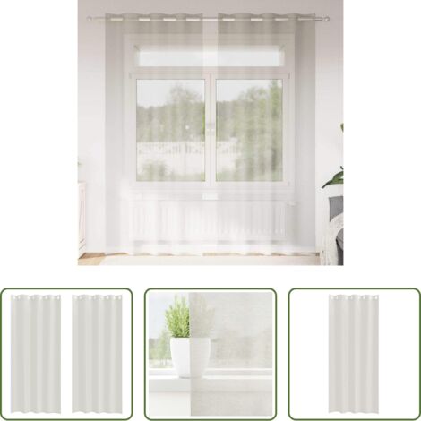vidaXL Cortinas para dormitorio - Cortina de Voilé 2 pcs Crema 245 x 140 cm Poliéster