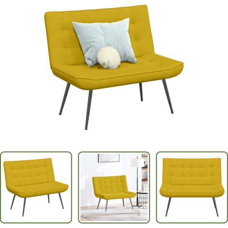 Banco amarillo -  Banco de terciopelo amarillo 110x74x84 cm