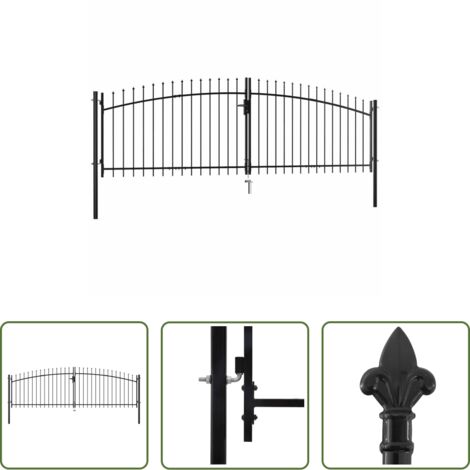 Puerta de cerca -  Puerta de valla de doble puerta Woerden con punta de lanza 400x199,5 cm