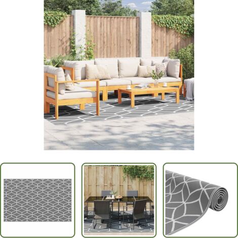 vidaXL Alfombra de exterior Geométrico ARAKIL Gris y 400 x 250 cm