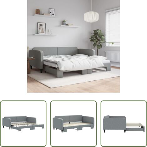Cama nido -  Sofá cama nido tela gris claro 100x200 cm