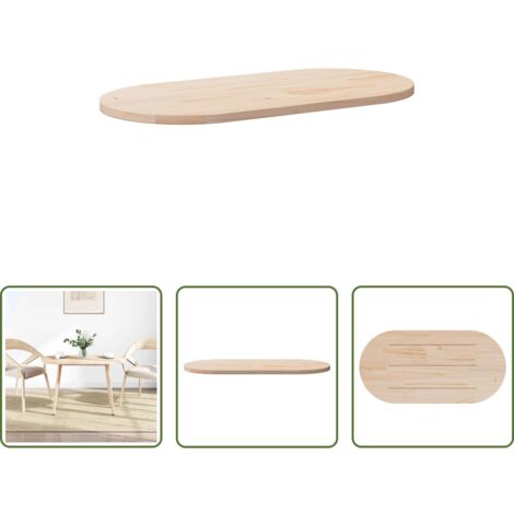 Mesa ovalada -  Tablero de mesa ovalado de madera maciza de pino 100x50x2,5 cm