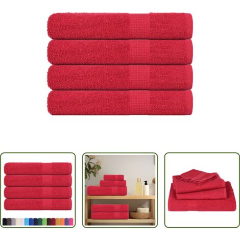Toalla de algodón -  Toallas de sauna FROGN 4 uds rojo 80x200 cm 360 g/m²