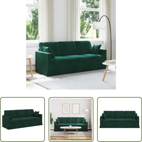 vidaXL Sofá modular -  Sofá Verde oscuro 198 x 78 x 80 cm Terciopelo
