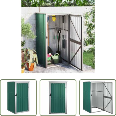 vidaXL Caseta de jardín -  Cobertizo de herramientas jardín acero galvanizado 88x89x161 cm
