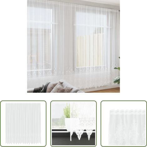vidaXL Cortinas modernas -  Cortina de Encaje con cortinas Floral 260 x 400 cm Poliéster
