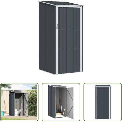 Almacenamiento al aire libre - Cobertizo de jardín acero galvanizado antracita 87x98x159 cm