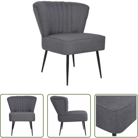vidaXL Diseño retro -  Sillón de cóctel tela gris oscuro