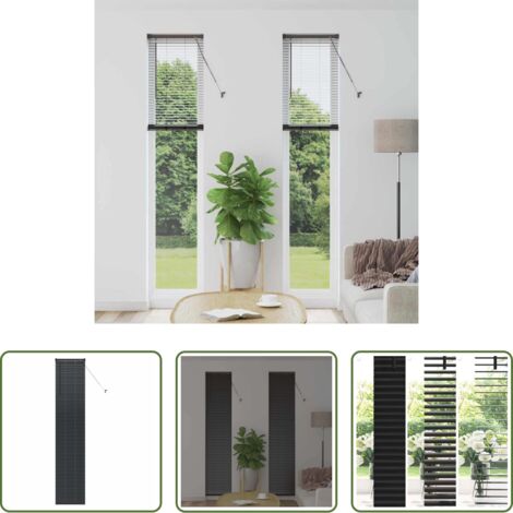 Persianas de aluminio -  Persianas venecianas Manual Negro 220 x 50 cm Aluminio