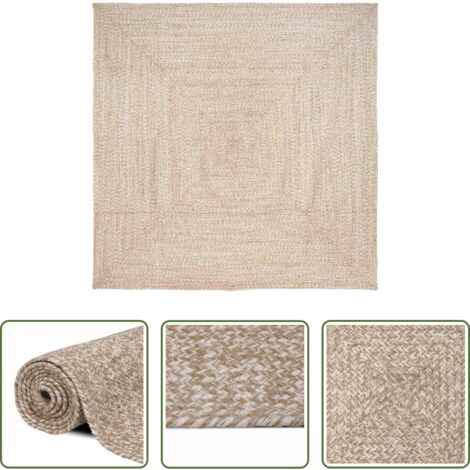 Yute -  Alfombras de área Cuadrado Natural y 240 x 240 cm yute