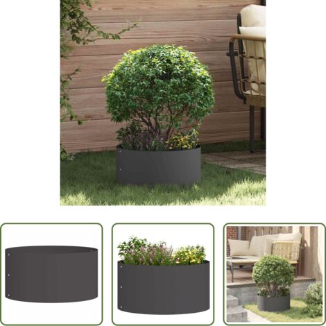Maceta para jardín -  Anillo para maceta Negro 40 x 40 x 20 cm Acero laminado en frío