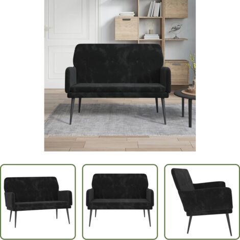 vidaXL Banco de lectura -  Banco de terciopelo negro 108x79x79 cm