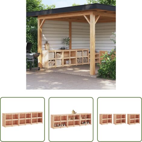 Muebles de cocina exterior - Muebles de cocina de exterior MEPPEL 3 piezas madera maciza de pino
