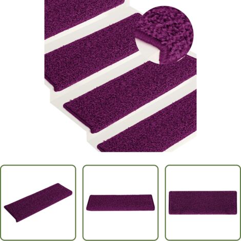 vidaXL Alfombras antideslizantes -  Alfombrillas para escaleras 15 unidades 65x21x4 cm Rosa Borde Rectangular