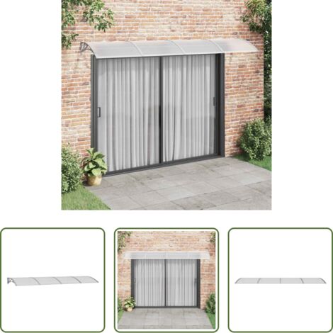 vidaXL Marquesina de policarbonato -  Marquesina para puerta gris 350x100 cm policarbonato