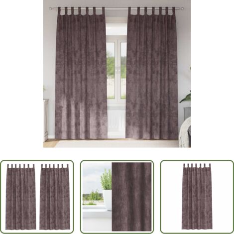 vidaXL Cortinas de marrón -  Cortinas de Terciopelo 2 pcs Marrón 260 x 140 cm Terciopelo