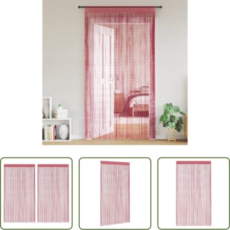 vidaXL Cortinas de ventana -  Cortinas de tiras 2 uds. color rosa 140x250 cm