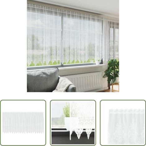 Cortinas florales -  Cortina de Encaje con cortinas Floral 140 x 500 cm Poliéster