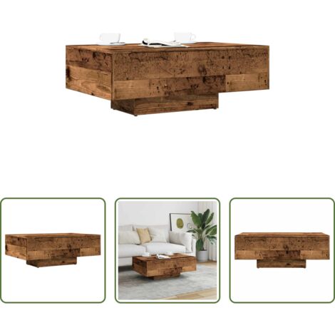 Madera envejecida -  Mesa de centro madera ingeniería madera envejecida 85x55x31 cm