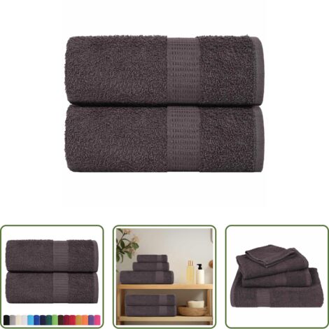vidaXL Toallas faciales -  Toallitas de baño FROGN 2 uds antracita 15x21 cm 360 g/m²