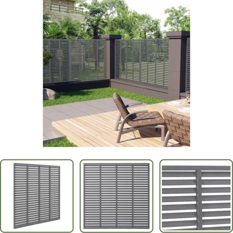 vidaXL Valla de madera y plástico -  Valla de lamas WPC gris 180x180 cm